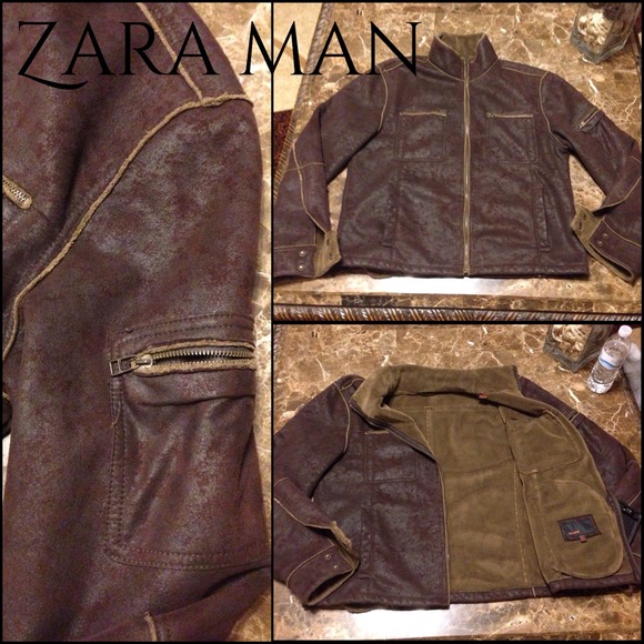 Men's suede leather fur coat