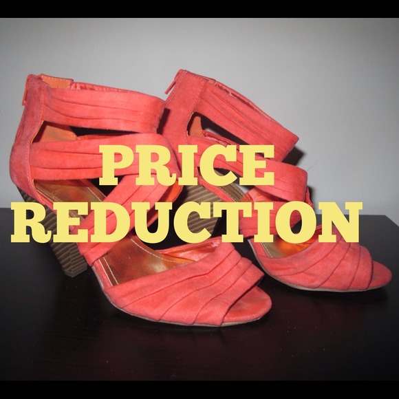 H&M Coral Sandal Heels 8