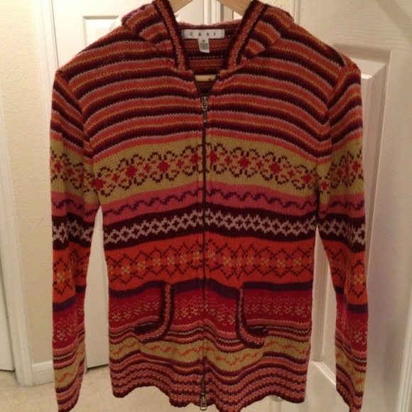 ❌❌SOLD -CAbi zip up sweater with hood❤❤