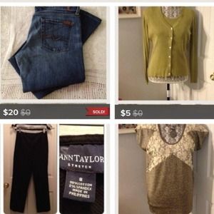 Bundle pants, sweater twinset, top