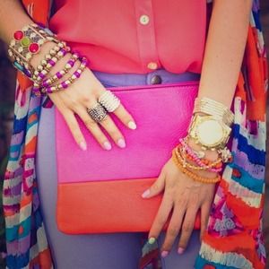 🎉Host Pick 1/24!🎉 Colorblock Leather  Clutch