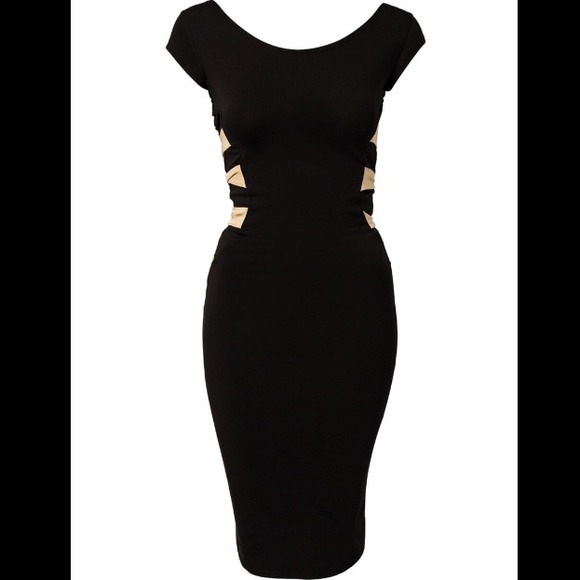 Gorgeous Empire Racerback Black Bodycon Dress - Picture 4 of 4