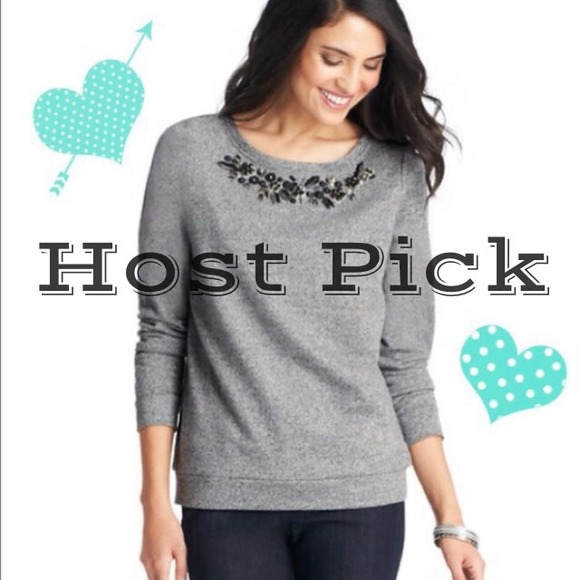 LOFT Sweaters - 💕SOLD💕 Loft Beaded and Gem Sweatshirt