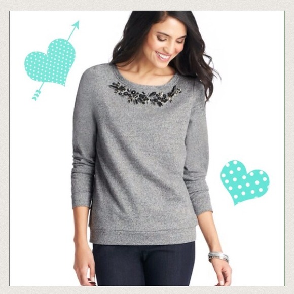 πSOLDπ Loft Beaded and Gem Sweatshirt - Picture 3 of 3