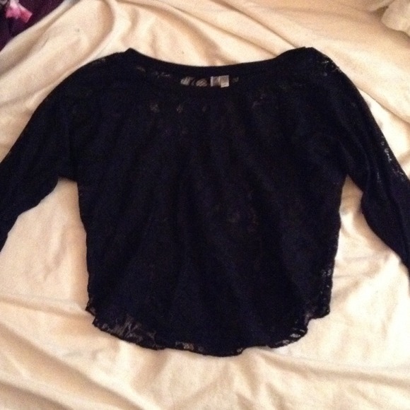 Black sheer lace top - Picture 1 of 1