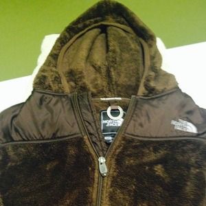 The North Face chocolate brown, hooded OSO jacket