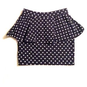 Polka dot peplum skirt