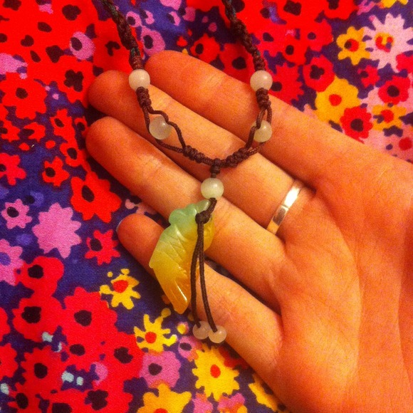 Beautiful jade koi necklace