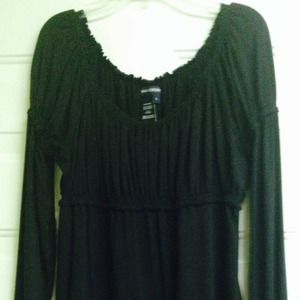 Max Edition empire-waisted top in black.