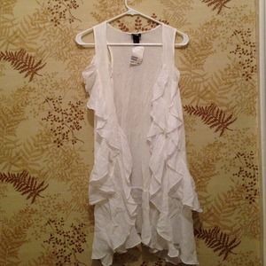 H&M White Ruffled Vest