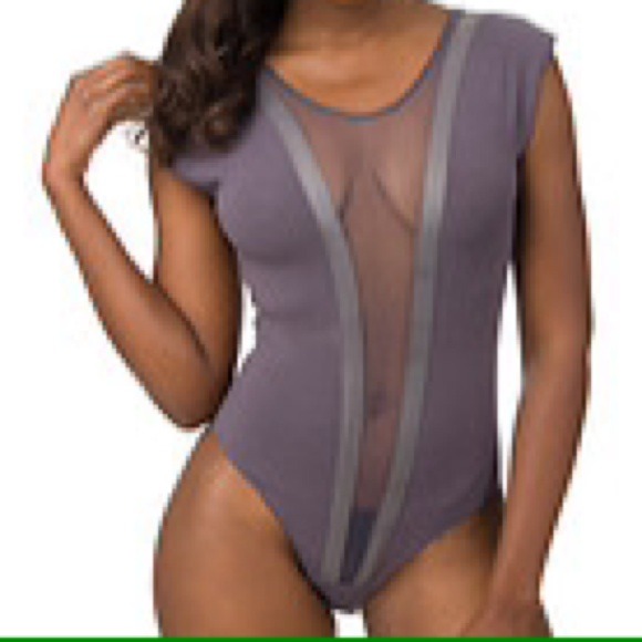 NWT Grey Mesh Bodysuit