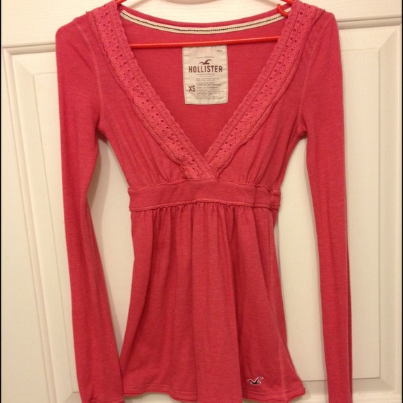 Pink Long Sleeve Hollister Shirt
