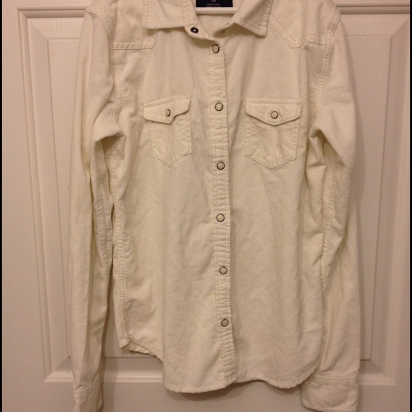 White American Eagle Long Sleeve Button Up -Size S