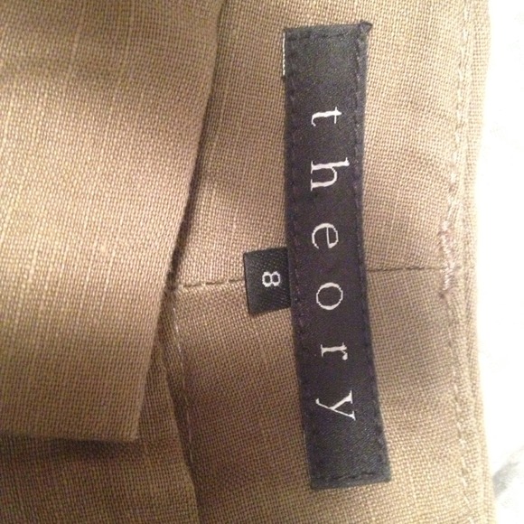 Tan-mustard theory slacks,8