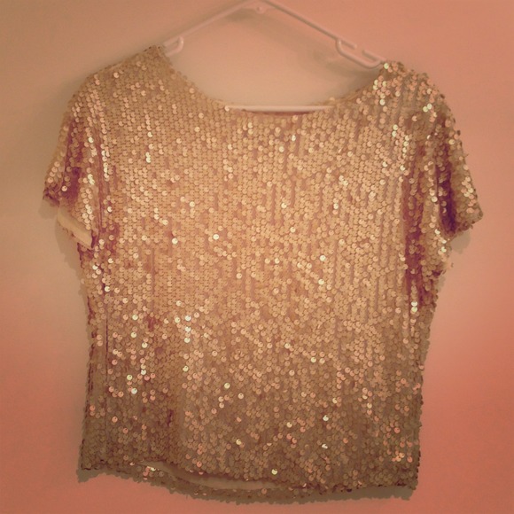 Champagne gold sequined top