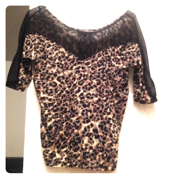 Sheer leopard top