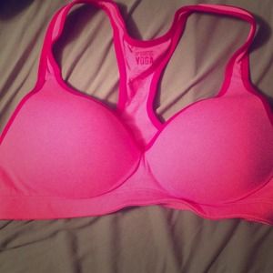 Pink sports bra