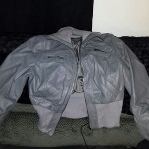 Grey leather jacket