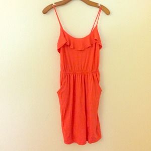 Orange Spaghetti Strap Dress