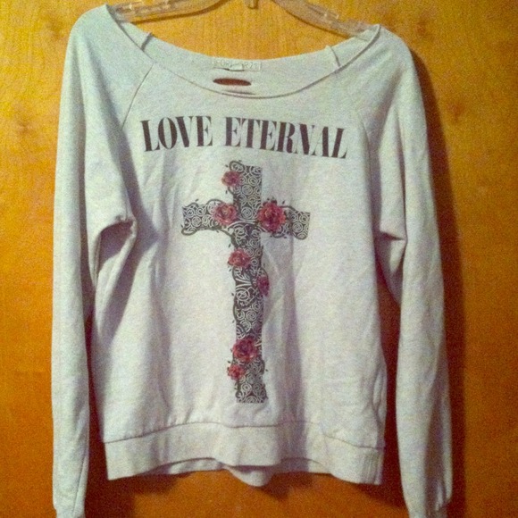 Love eternal off the shoulder sweatshirt