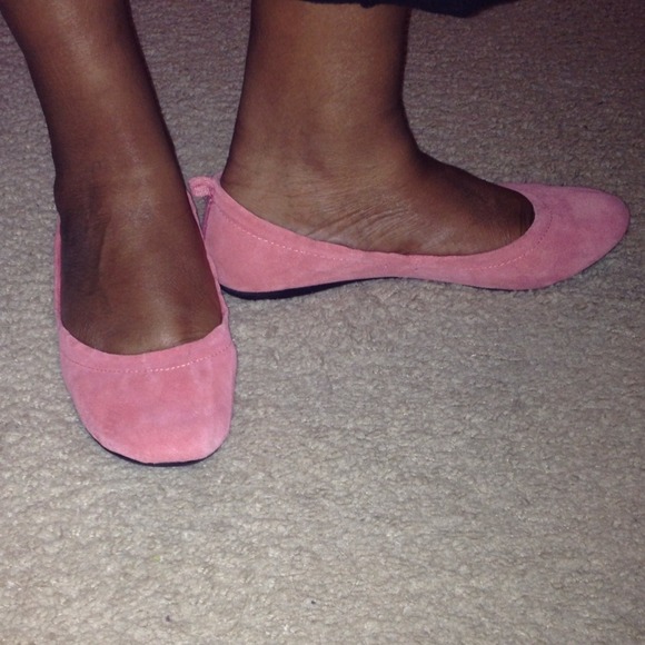 Suede Coral Flats