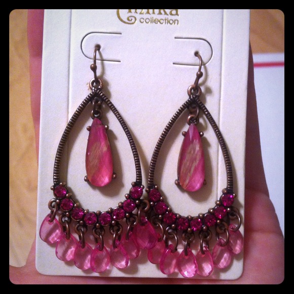 Pink chandelier earrings