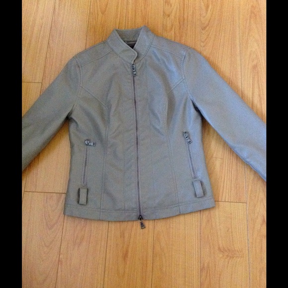 Taupe express faux leather jacket