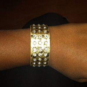Gold studded cuff bracelet