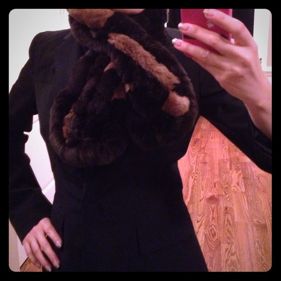 Real Sheared rabbit fur scarf