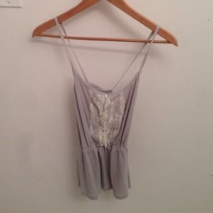 Gray Cross-Back Tank Top