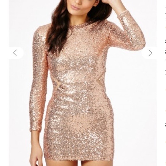 Rose Gold Sequin Bodycon Dress