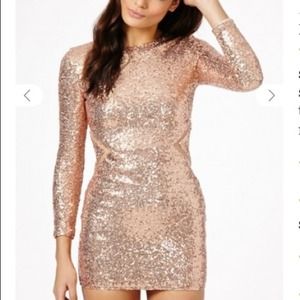 Rose Gold Sequin Bodycon Dress