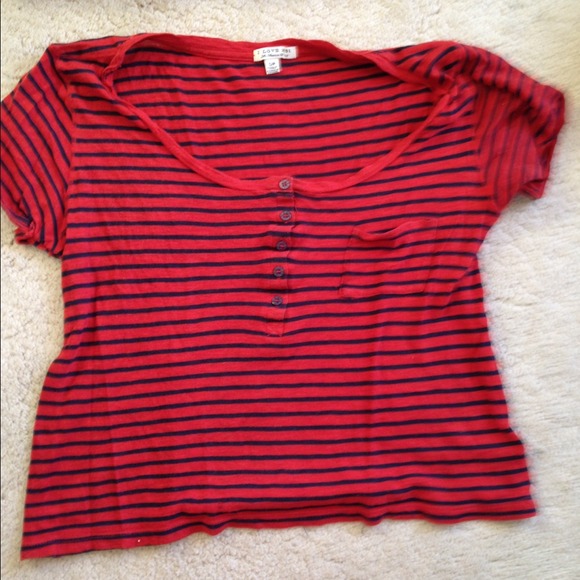 Striped red crop top