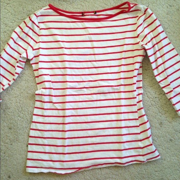Red & white nautical tee