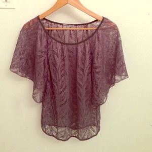 Dark Gray All-Lace Blouse/Top