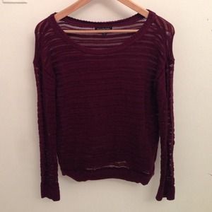 Thin Maroon Long-Sleeve Sweater