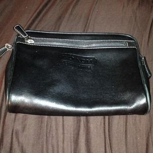 Coach all leather makeup bag