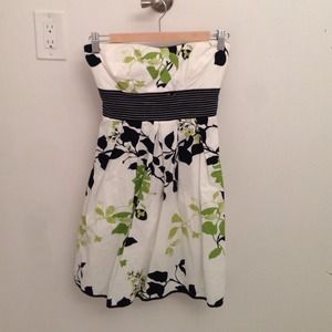 Strapless Floral Dress
