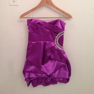 Strapless Purple Dress