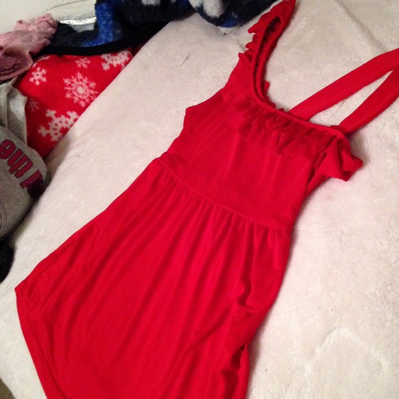 Red silky top - Picture 3 of 4