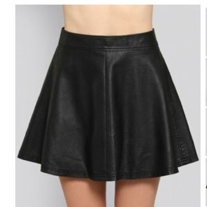 Gypsy Warrior Black Leather Skirt