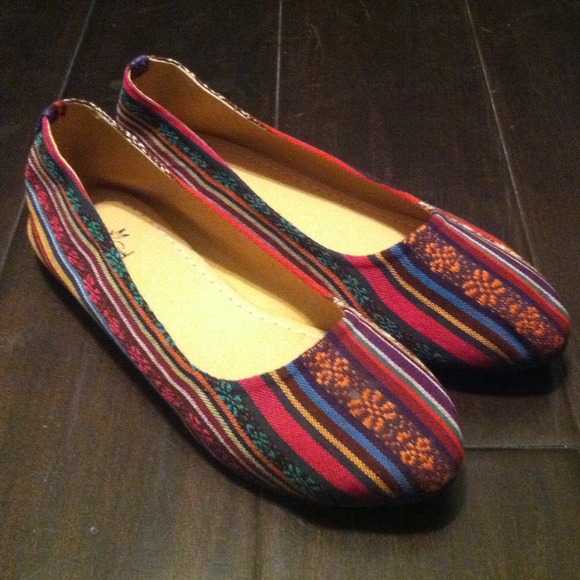 Multi Colored Stripes Ballet Flats