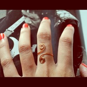 Double Swirl Copper Ring