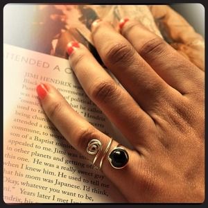 Crystal Ball Wire Wrapped Silver Ring