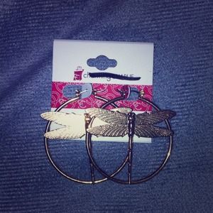 NEW Dragonfly hoop earrings