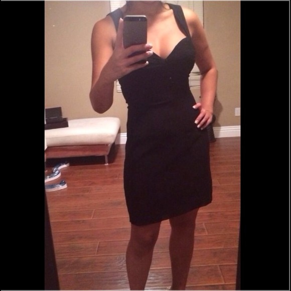 🚫sold🚫SEXY BLACK BEBE COCKTAIL DRESS SMALL LBD - Picture 2 of 2