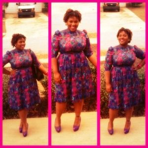 Vintage thrifted dress with belt