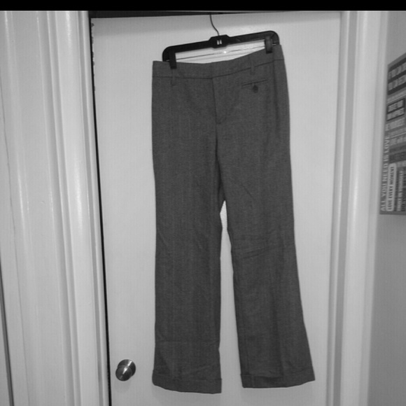 Grey pinstripe wool dress pants