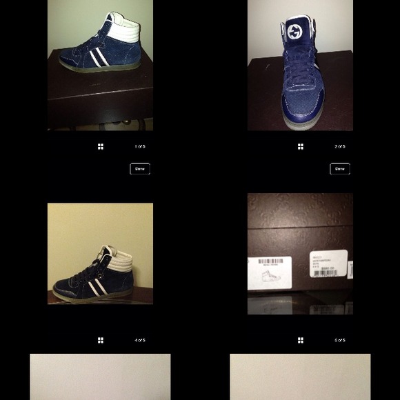 Men Gucci  sneakers in navy blue.