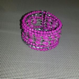 Memory wire, multi row cuff bracelet